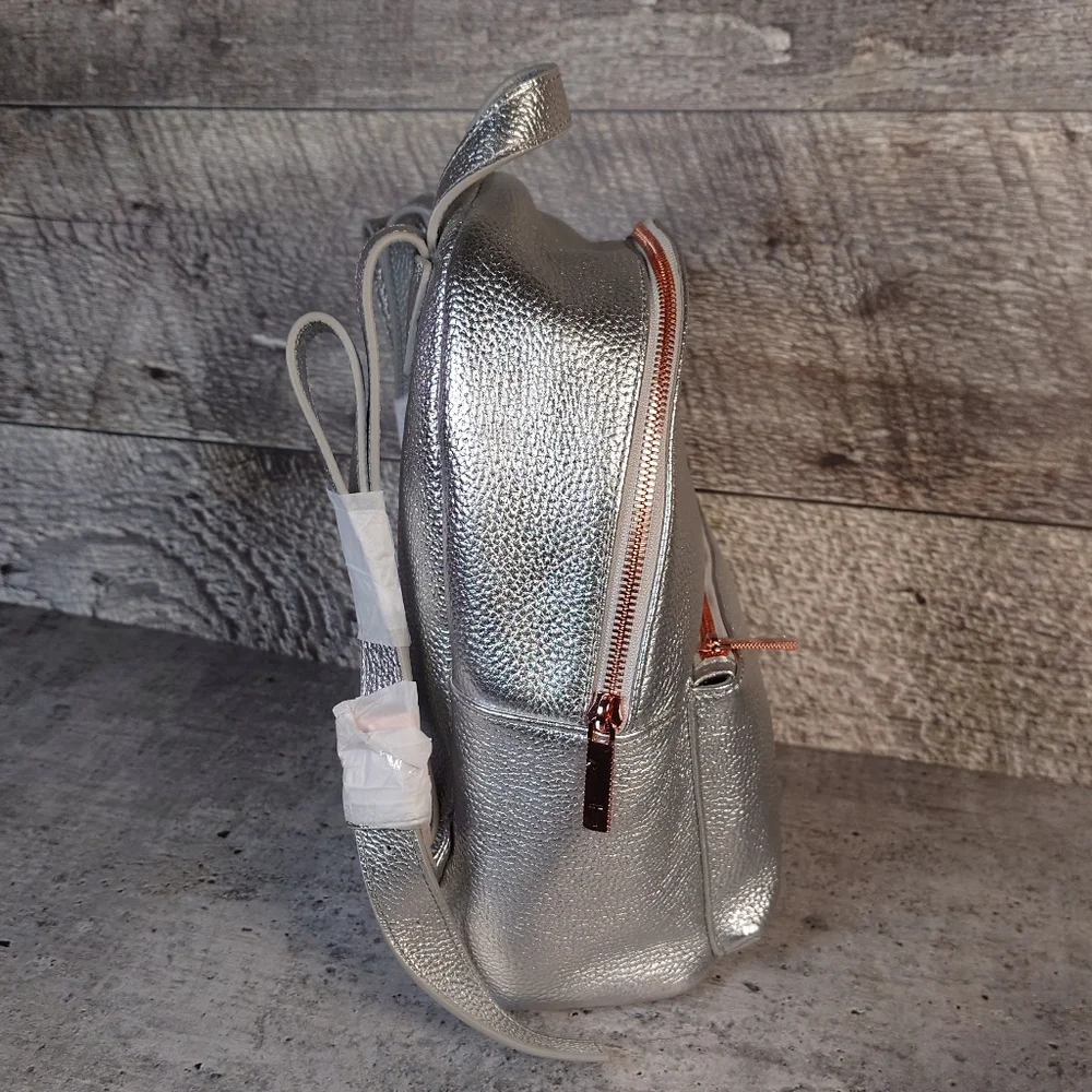 Ted Baker Silver Leather Backpack - Picture 2 of 10